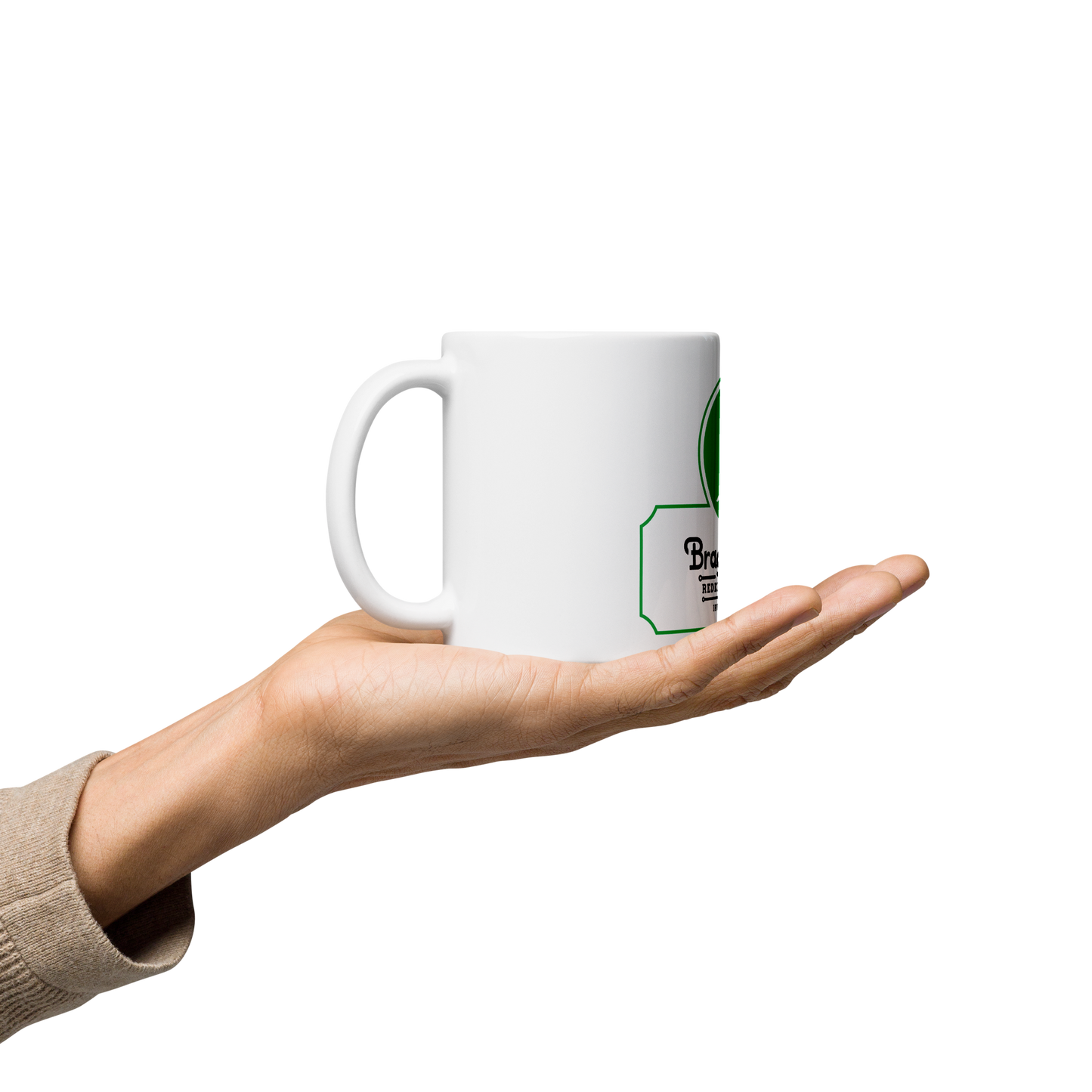 White glossy mug Braga Farms