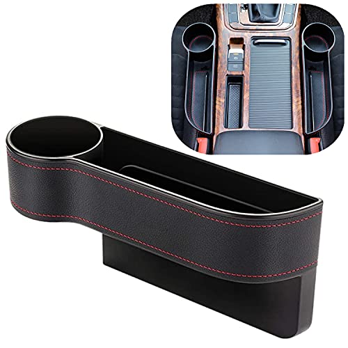 PU Leather Car Console Side Seat Organizer Front Seat Gap Filler For Small  Items