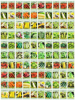 100 Assorted Heirloom Vegetable Seeds 100% Non-GMO (100, Deluxe Assorted Vegetable Seeds) Valley Greene