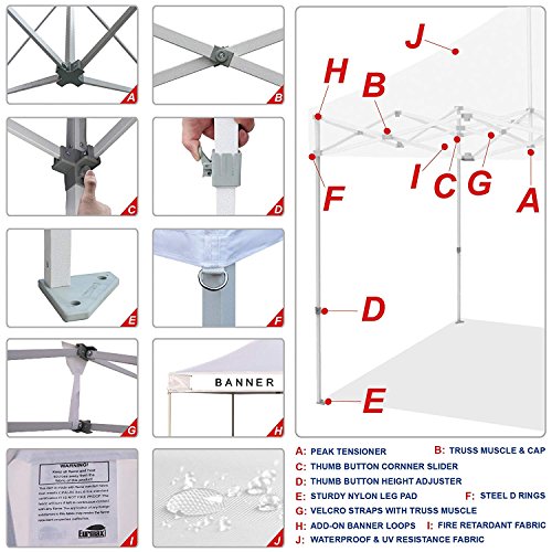 Eurmax USA 10'x10' Ez Pop Up Canopy Tent Commercial Instant Canopies with Heavy Duty Roller Bag,Bonus 4 Sand Weights Bags (Kelly Green)