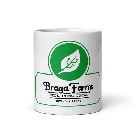 White glossy mug - Full Logo Braga Farms