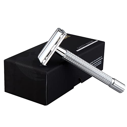 WEISHI Butterfly Open Double Edge Safety Razor Chrome Long Handle Reusable Razor