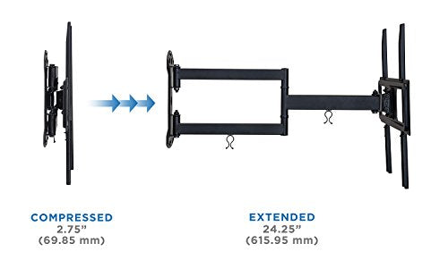 Mount-It! Full Motion TV Wall Mount | Long Arm TV Mount with 24 Inch Extension | Fits 32 to 55 Inch TVs with Up to VESA 400 x 400, 77 Lbs Capacity