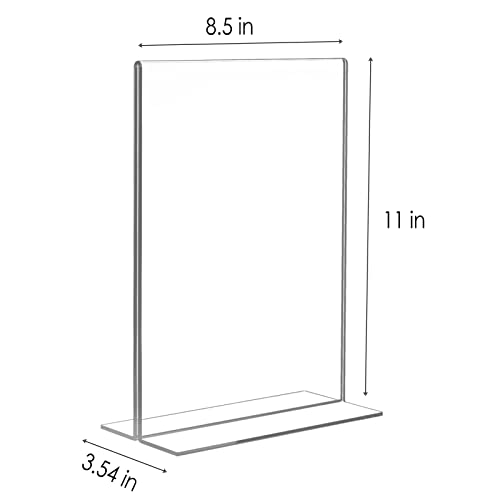 Relx Acrylic Sign Holder 8.5 x 11, Plastic Frame Flyer Holder, Double Frames Clear Acrylic Display Stand for Store, Restaurant (6 Pack)