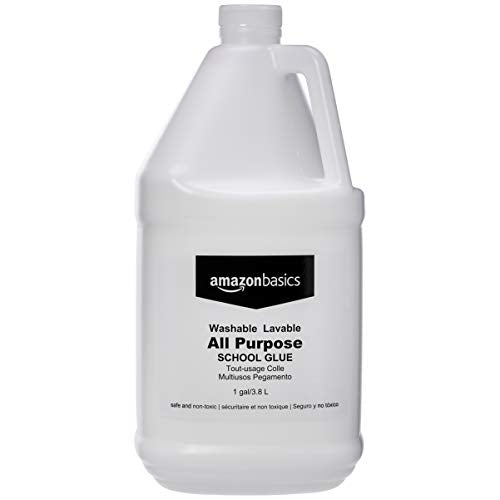 Amazon Basics All Purpose Washable School Liquid Glue, Great for Making Slime, 1 Gallon Bottle, 2-Pack AmazonBasics