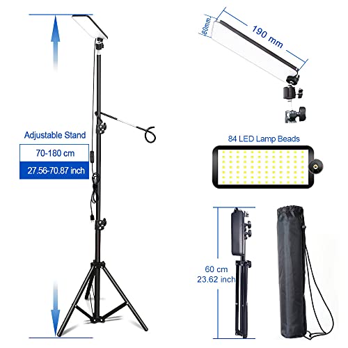 Portable LED Work Lights with Stand,Camping Light,Telescoping Tripod Outdoor Light,Powered by USB 5V,Includes Camping Hook