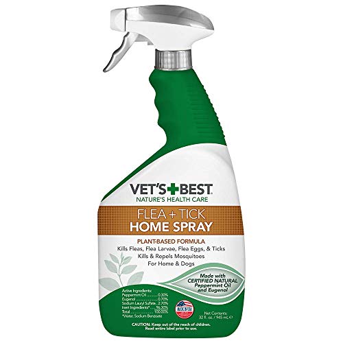 Vet's Best Flea and Tick Home Spray | Flea Treatment for Dogs and Home | Plant-Based Formula | 32 Ounces