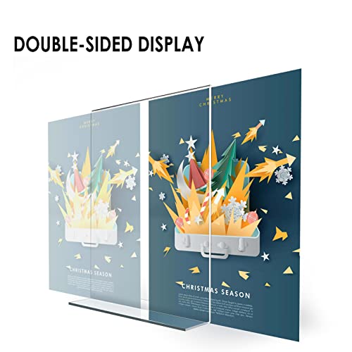 Relx Acrylic Sign Holder 8.5 x 11, Plastic Frame Flyer Holder, Double Frames Clear Acrylic Display Stand for Store, Restaurant (6 Pack)