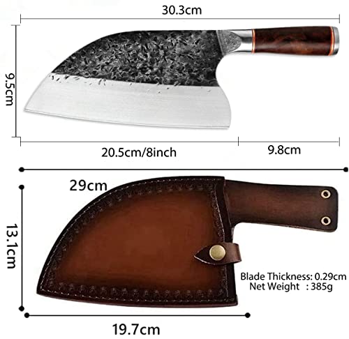 DRGSKL Hand Forged Meat Cleaver Knife Fathers Butcher Knife for Meat  Cutting Full Tang Chef Knife with Belt Sheath and Gift Box High Carbon  Steel
