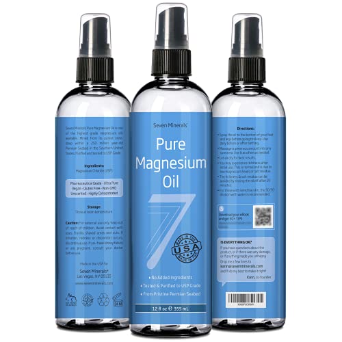 Products Pure Magnesium Oil Spray - Big 12 fl oz (Lasts 9 Months) 100% Natural, USP Grade = No Unhealthy Trace Minerals - from an Ancient Underground Permian Seabed in USA