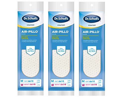 Dr. Scholl's Insoles Air-Pillo Cushioning - 3 Pairs (Men's Sizes 7-13 & Women's Sizes 5-10)