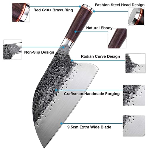 DRGSKL Hand Forged Meat Cleaver Knife Fathers Butcher Knife for Meat  Cutting Full Tang Chef Knife with Belt Sheath and Gift Box High Carbon  Steel