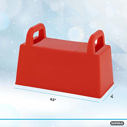 Superio Sand Block Brick Form & Snow Block Red 10 Inch - Kids Durable Outdoor Toys Winter Snow Fort, Snow Castle, Summer Sand Box, Beach Castle. Sturdy (Blue-Red-1)