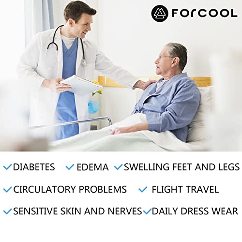 Forcool Non-binding Cushion Crew Cotton Diabetic Socks for Men and Women, M/L/XL, 3/6 Pairs