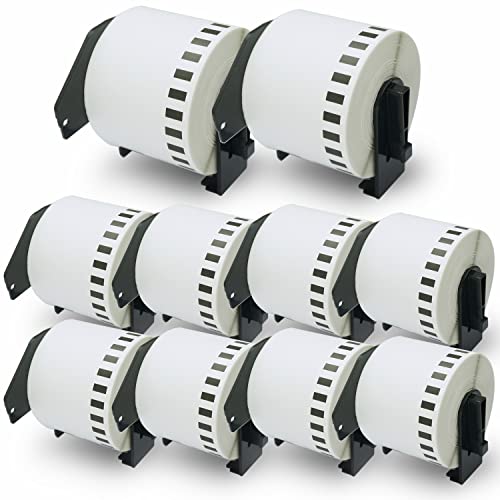 BETCKEY - Compatible Continuous Label Replacement for Brother DK-2205 (2-3/7" x 100'), Use with Brother QL Label Printers [10 Rolls]