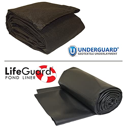 LifeGuard Pond Liner 30 ft. x 50 ft. 45 Mil EPDM Rubber and Underlayment Combo