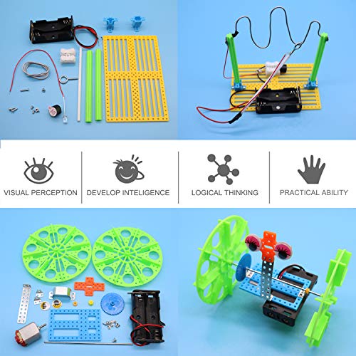 Stem Robotics Kit, 6 Set Electronic Science Experiments Projects for Kids, Boys Toys Ages 7 8 9 10 11 12 Years Old, Physics stimulated, DIY