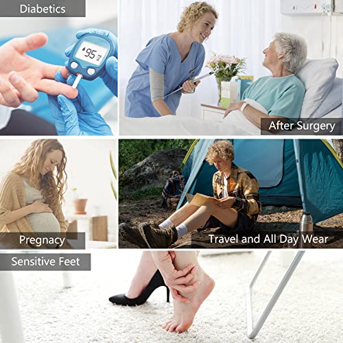 Forcool Non-binding Cushion Crew Cotton Diabetic Socks for Men and Women, M/L/XL, 3/6 Pairs