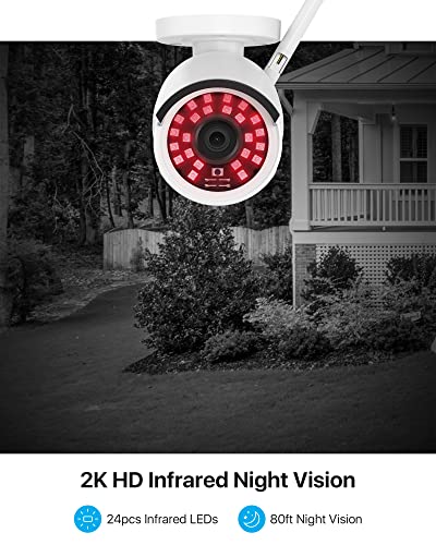 ZOSI 2K 8CH Wireless Security Camera System with 1TB HDD,2K H.265+ 8CH CCTV NVR,8pcs 3MP WiFi Surveillance Cameras Indoor Outdoor,Night Vision,Motion Detection,Remote Access,for Home 24/7 Recording
