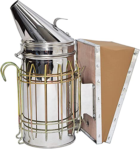 VIVO Stainless Steel Bee Hive Smoker with Heat Shield, Beekeeping Equipment BEE-V001