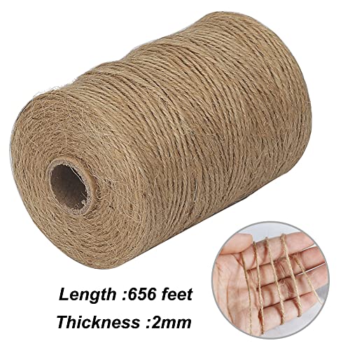 Green Garden Twine, 656 Feet 2mm Natural Jute Twine String for Climbing  Plants, Tomatoes, Floristry, Gift Wrapping, Crafts 