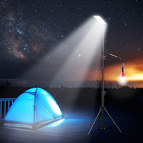 Portable LED Work Lights with Stand,Camping Light,Telescoping Tripod Outdoor Light,Powered by USB 5V,Includes Camping Hook