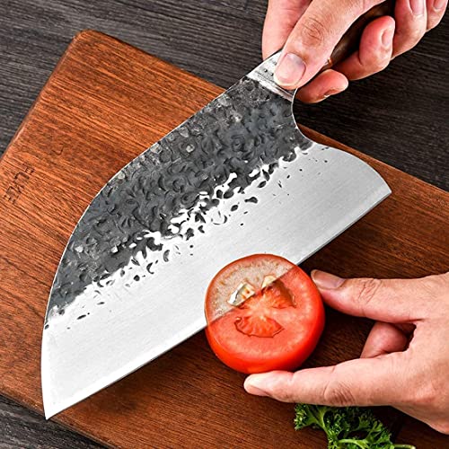 Serbian Butcher Knife Hand Forged Kitchen Chef Knife Meat Cleaver Chopping  Knife