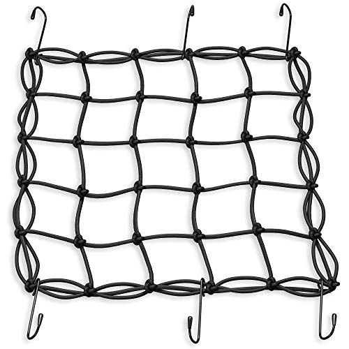 AXEMAX Bungee Cords Heavy Duty Outdoor-32 Pcs Assorted Sizes of Traps Clips, Canopy Ties, Bungie Straps and Cargo net with Heavy Duty Plastic Coted Metal Hooks- 10,18,24,32,40 inches