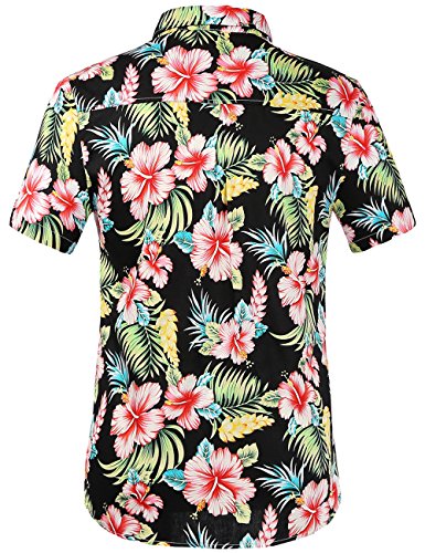 SSLR Mens Hawaiian Shirt Casual Button Down Shirts Short Sleeve Hawaiian Shirts for Men