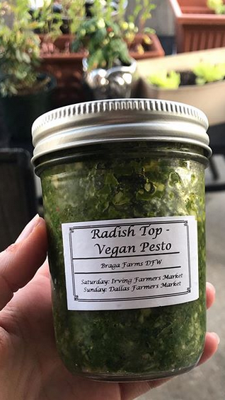 Braga Farms Radish Top Vegan Pesto